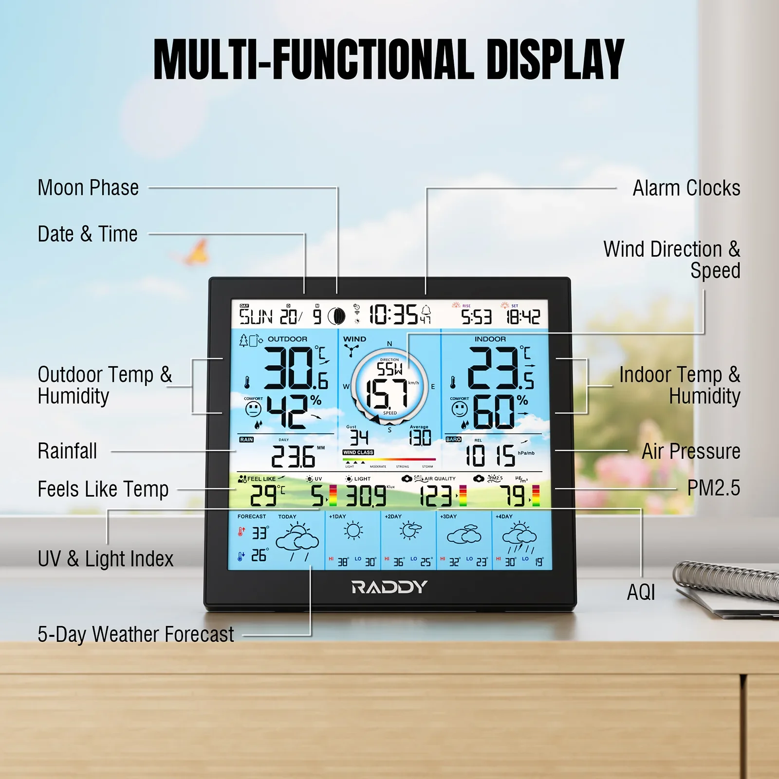 WF-120P Professional Weather Station - Image 4